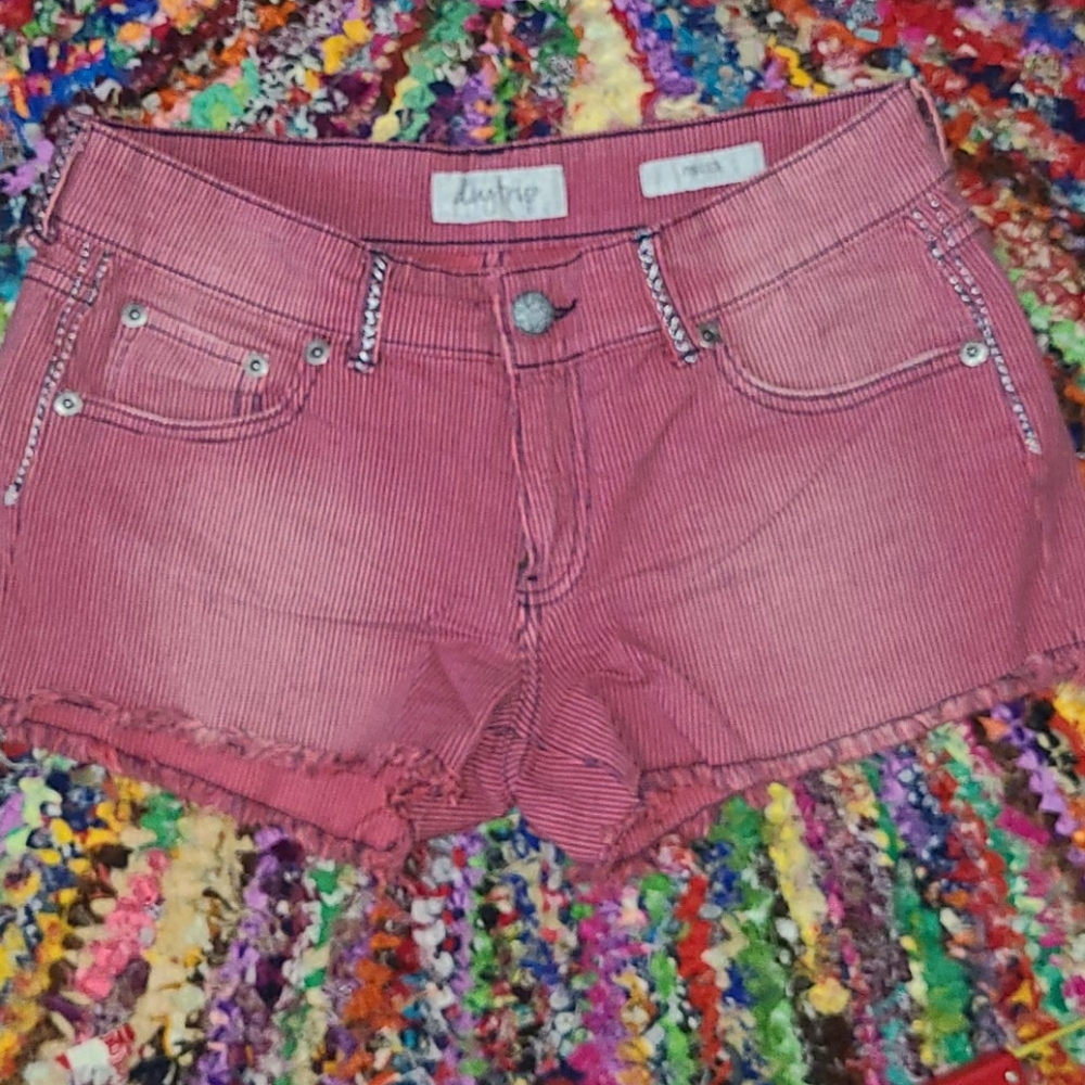 Striped faded Red and Navy shorts